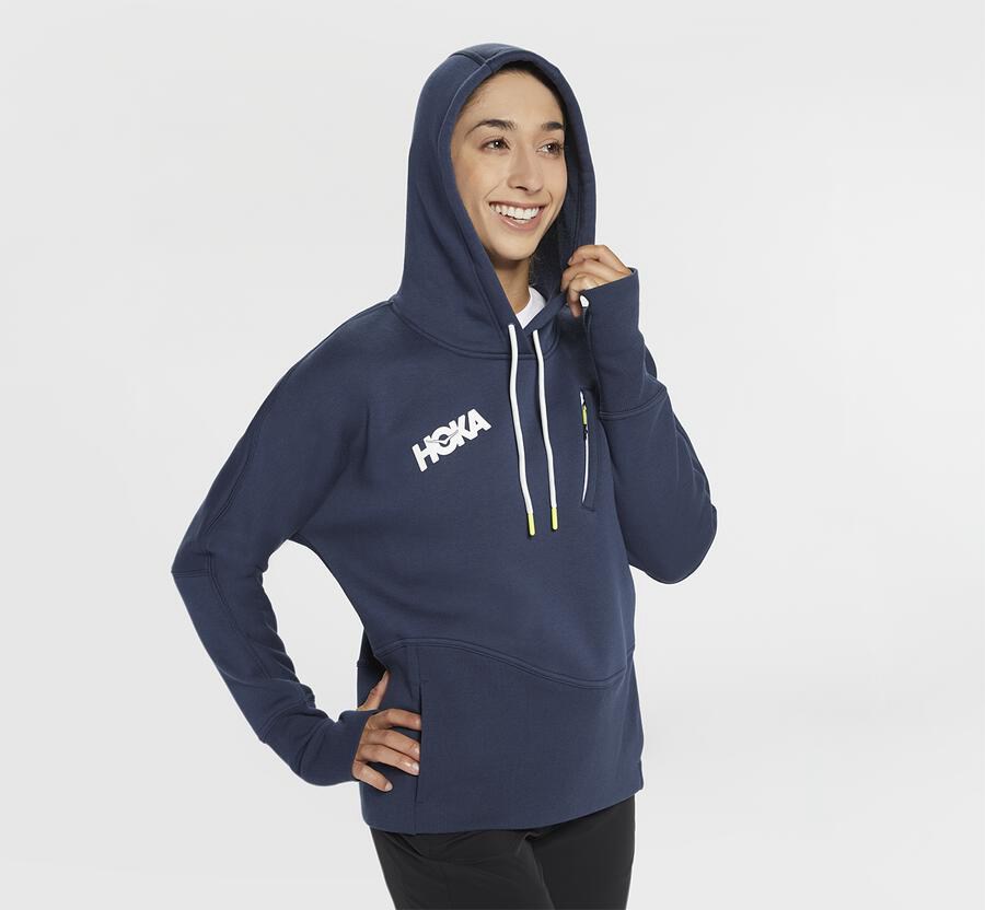 Hoka One One Hoodie Dames - Performance - Donkerblauw - NA0267593